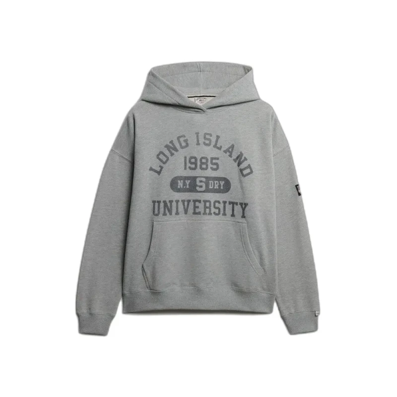 Image of Superdry Athletic Essentials Relaxed Hoodie, Grey, Size 8, Women Grey WXZG5 Female 8