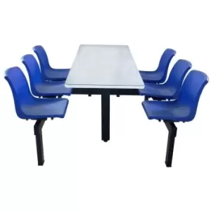 Image of Steel Canteen Table Unit with Moulded Polypropylene Seats - 2 Seat Edge Unit