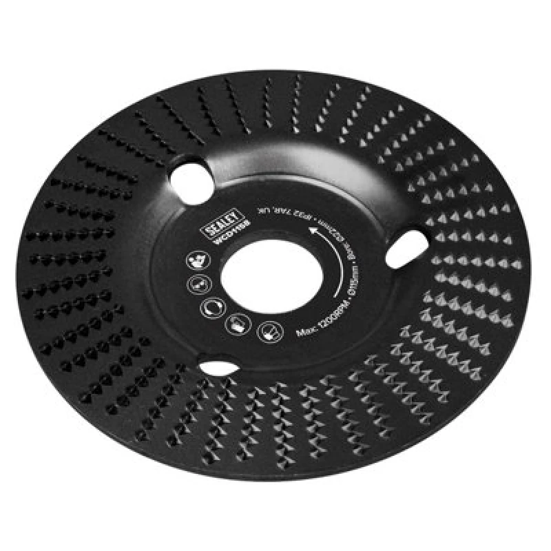 Image of Sealey Bevelled Wood Carving Disc for Angle Grinders 115mm WCD115B Diameter: 115mm