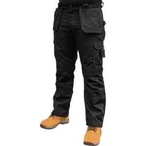 Image of Stanley Mens Huntsville Holster Pocket Trousers 36" R in Black Cotton/Polyester