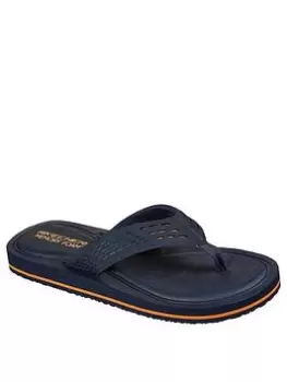 Image of Skechers Tocker Thong Sandal With Memory Foam, Navy, Size 7, Men