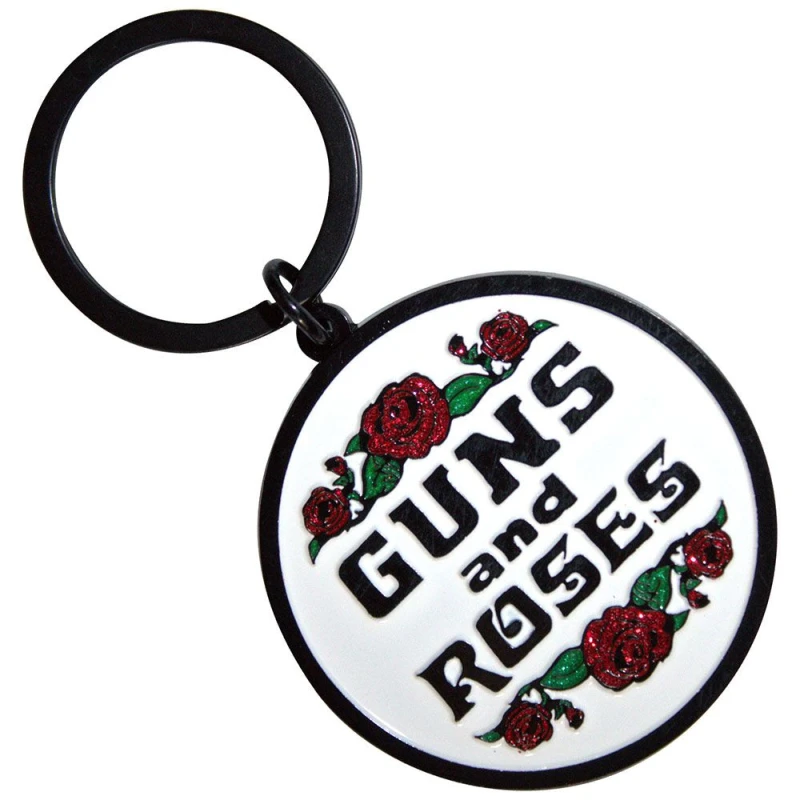 Image of Guns N' Roses Guns N Roses Band Logo Keyring Keychain in White White One Size Unisex 5056821088661