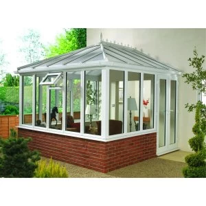 Image of Wickes Edwardian Dwarf Wall White Conservatory - 10 x 8 ft