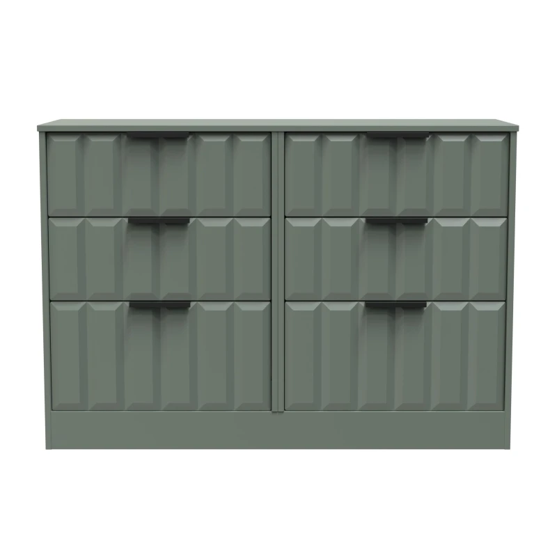 Image of Ready Assembled 2 U Seattle 6 Drawer Wide Chest (Ready Assembled) in Pale Green Pale Green Unisex