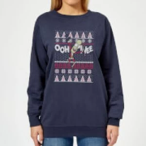Image of Rick and Morty Ooh Wee Womens Christmas Sweatshirt - Navy - S