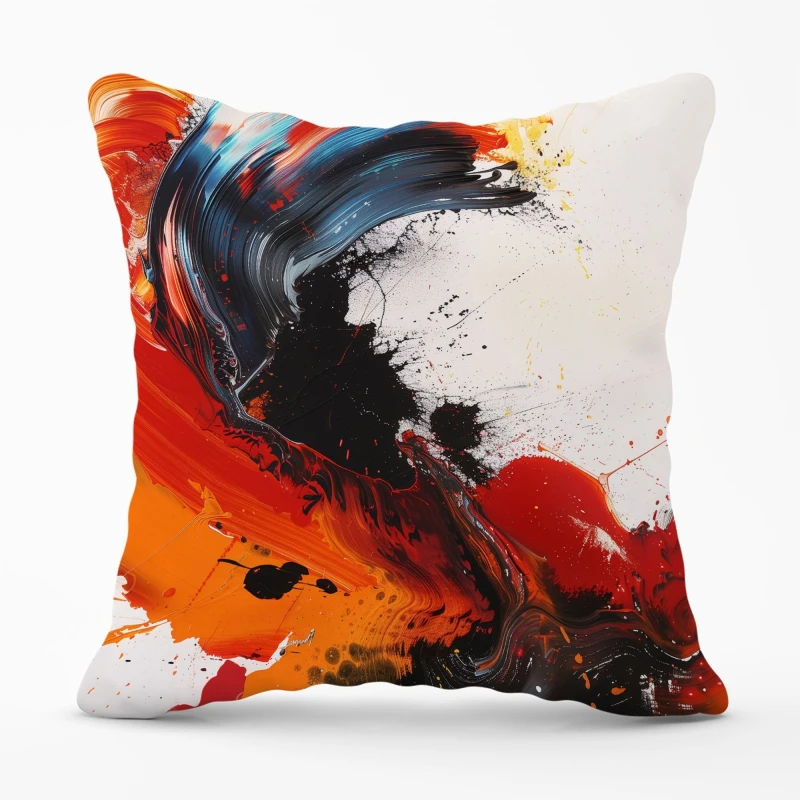 Image of Warren Reed - Designer Fiery Waves: Abstract Motion Cushions Size: 33cm x 48cm Multicolor Unisex 33cm x 48 cm