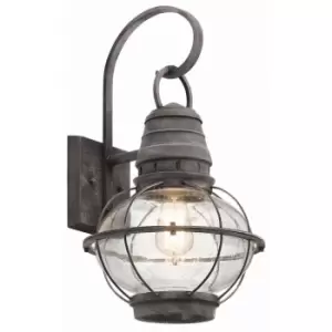 Image of Outdoor IP44 Wall Light Weathered Zinc LED E27 60W d01629
