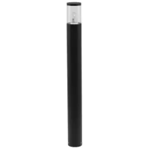 Image of Merano Asbestos 90cm Outdoor Bollard Black Aluminium LED E27 IP54