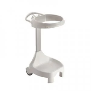 Image of Slingsby Smile White Semi-Mobile Sack Holder With Grey Basket 120 Litres 357844