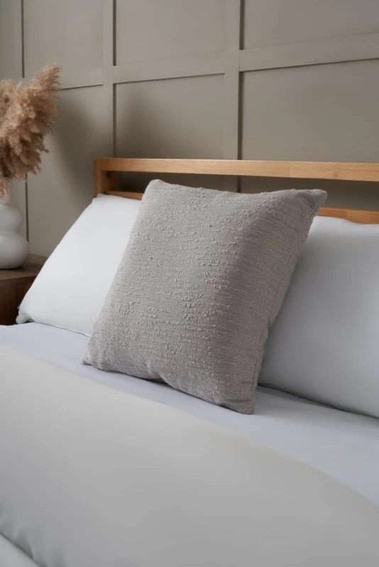 Image of Bhs Textured Slub Cushion Grey