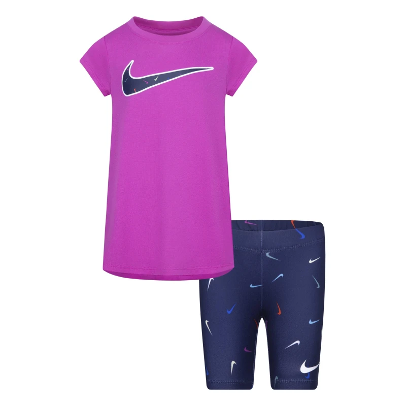 Image of Nike Bike T-Shirt and Shorts Set Infants - Grey Grey 2 - 3 Years