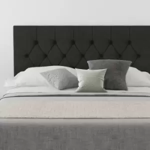 Image of Olivier Upholstered Headboard, Saxon Twill, Charcoal - Headboard 60cm Size Single (90x190)