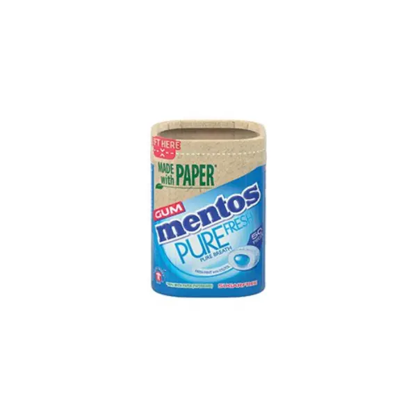 Image of Mentos Pure Fresh Mint Gum x50 pieces Paper Bottle (Pack of 6) 9063401