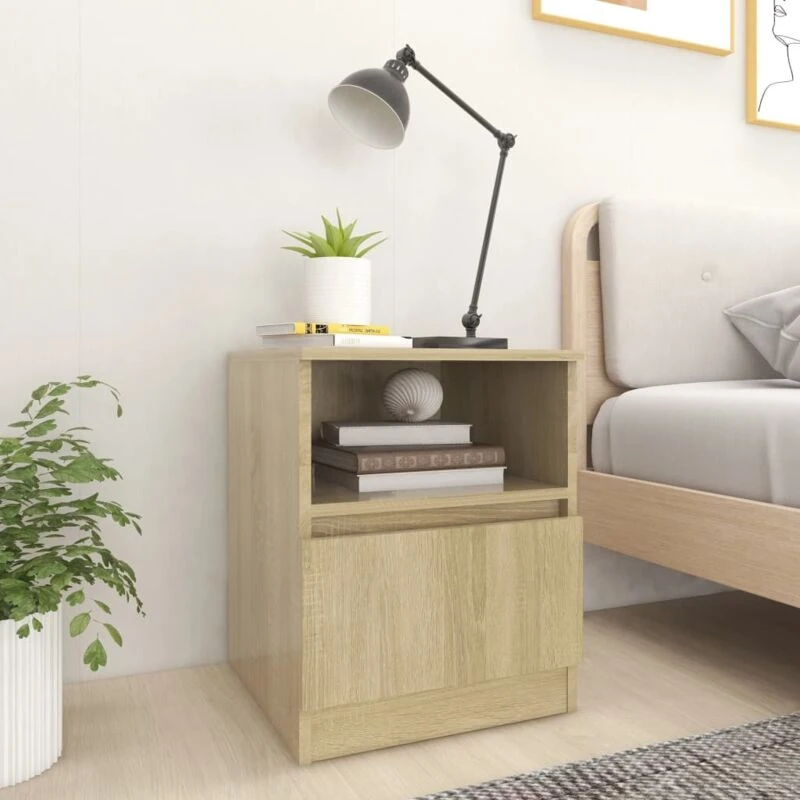 Image of VIDAXL Bed Cabinet Sonoma Oak 40x40x50cm Engineered Wood vidaXL 8720286557686