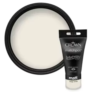 Image of Crown Walls & Ceilings Matt Emulsion Beige White Tester - 40ml