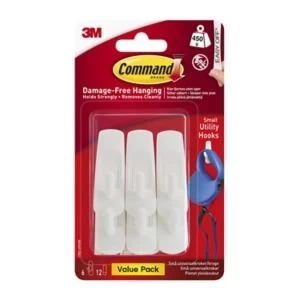 Image of 3M Command White plastic Hooks Pack of 6