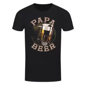 Image of Grindstore Mens Fathers Day Papa Beer T-Shirt (S) (Black)