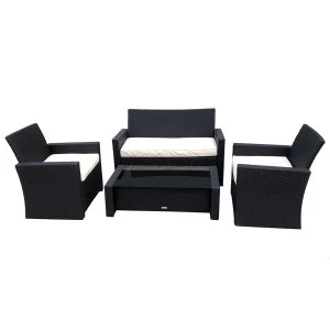 Image of Charles Bentley Garden Deluxe Rattan-Effect 4 Piece Furniture Set