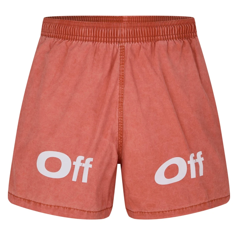 Image of Off White Mens Bounce Sunset Sunset Motif Swim Shorts Orange White male XS (44)