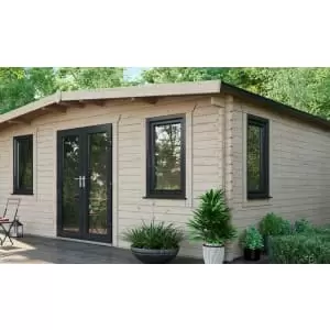 Image of Power Sheds 16 x 18ft Central Doors Apex Chalet Log Cabin