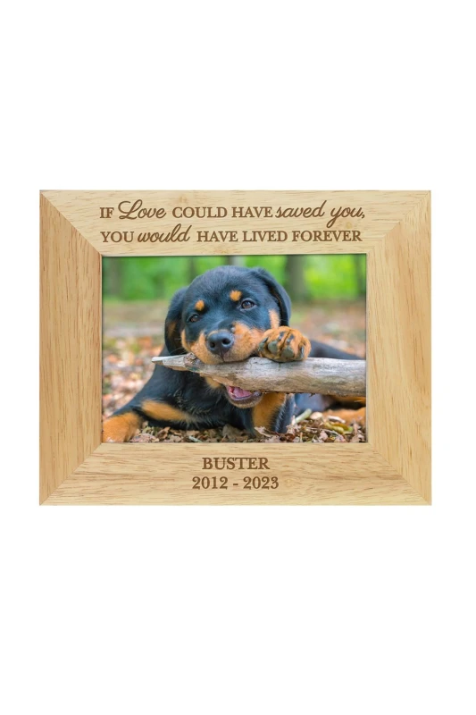 Image of Personalised Memento Company Personalised Pet Memorial 6x4 Photo Frame Light Brown