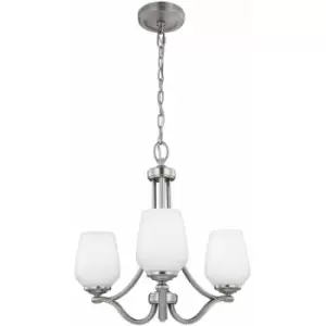 Image of Loops - 3 Bulb Chandelier Hanging Pendant LIght Satin Nickel LED E27 60W Bulb