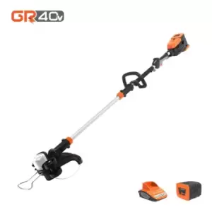 Image of Yard Force 40V 33cm Cordless Grass Trimmer With 2.5Ah Lithium-ion Battery & Charger - Orange & Black
