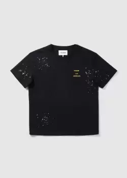 Image of Frame Mens S/S Logo Splash Paint T-Shirt In Noir