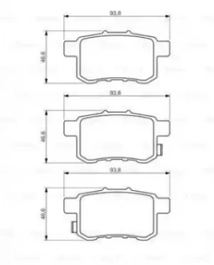 Image of Bosch 0986494338 BP1228 Brake Pad Set Disc Brake Rear Axle
