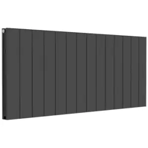 Image of Towelrads Ascot Double Anthracite Aluminium Designer Radiator - 60 X 14Cm