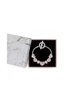 Image of Lipsy Rose Gold Plated Crystal Charm Bracelet - Gift Boxed