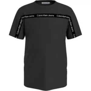 Image of Calvin Klein Jeans Ckj Logo Tape Ss T-Shirt - Black