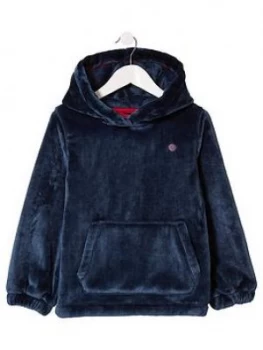 Image of Fatface Boys Lounge Fleece Hoodie - Navy