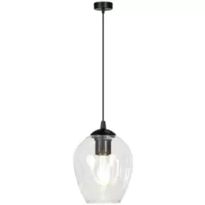 Image of Emibig Istar Black Dome Pendant Ceiling Light with Clear Glass Shades, 1x E27