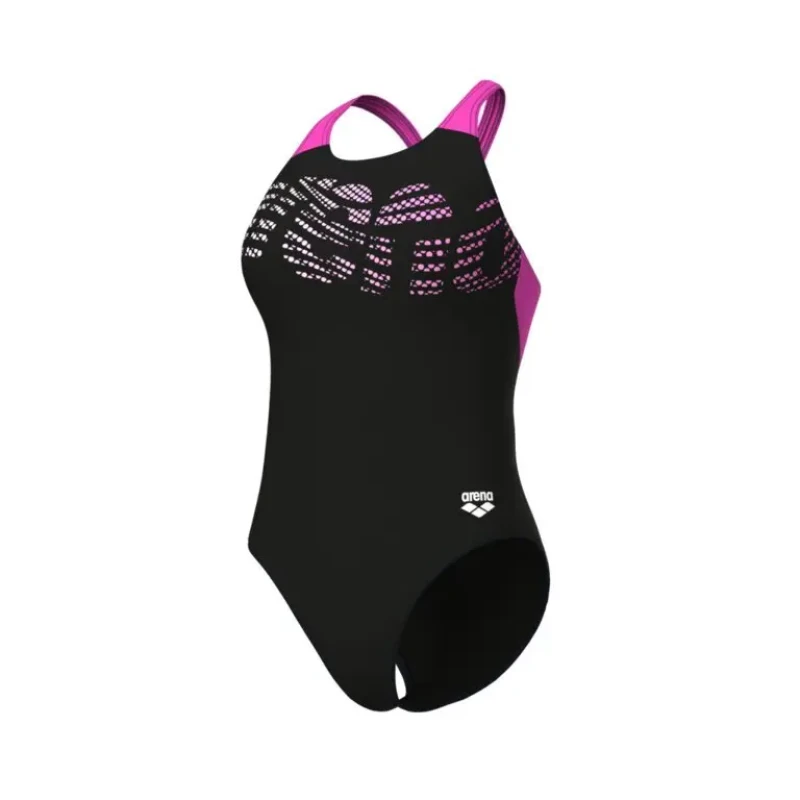 Image of Womens 1 Piece swimsuit Arena Flowing V Back Noir Female 36