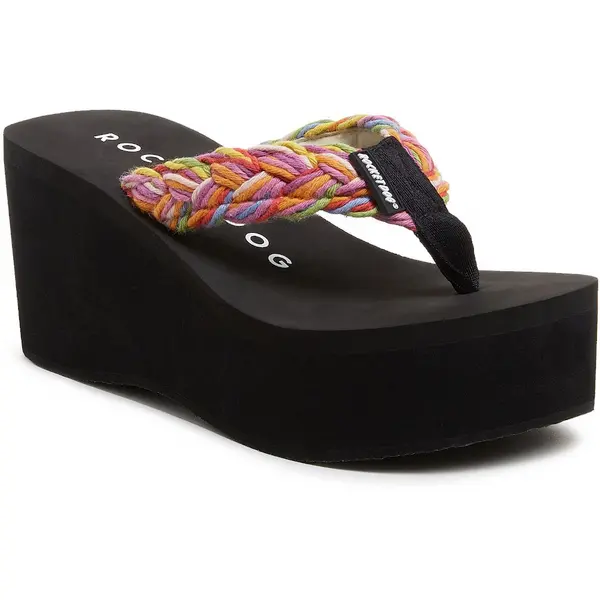 Image of Rocket Dog Womens Crush String Braid Wedge Open Toe Sandals UK Size 4 (EU 37)