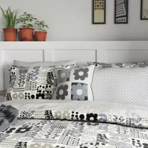 Image of Helena Springfield Freyja Kingsize Duvet Cover Set, Mono Steel