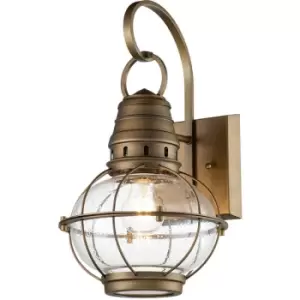 Image of Elstead Kichler Bridgepoint Outdoor Wall Lantern Natural Brass, IP44