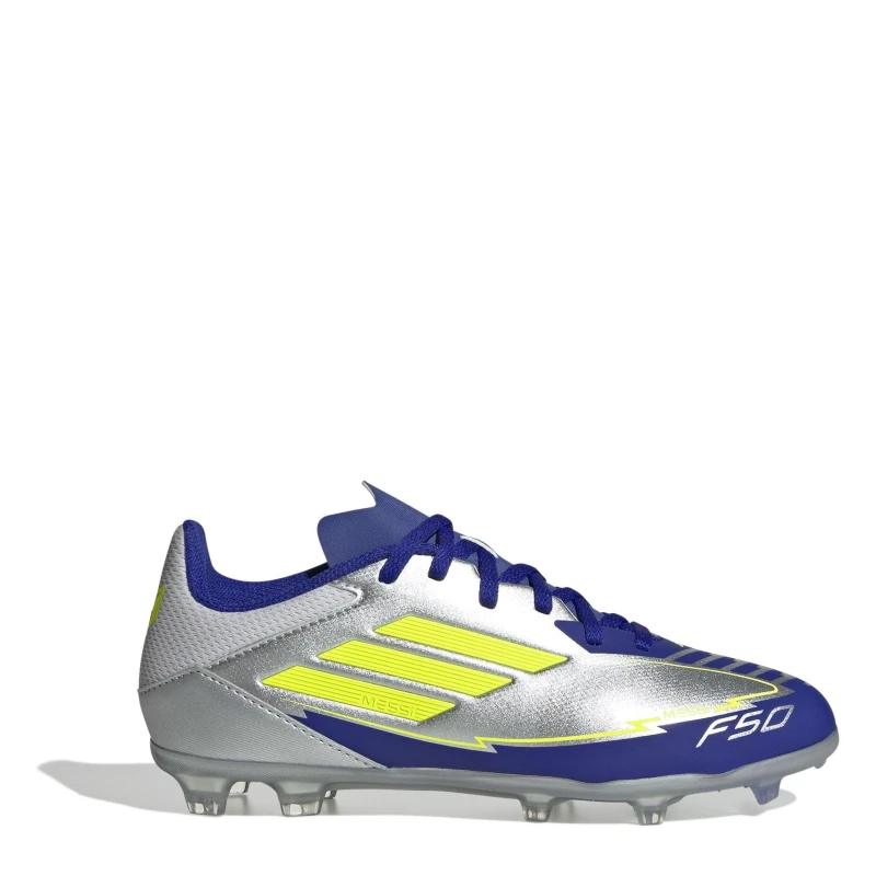 Image of adidas F50 Academy Junior Firm Ground Football Boots - Silver Silver 5