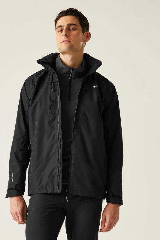 Image of Regatta Mens Calderdale VI Waterproof Shell in Jet Black Size: Medium Jet Black Male M