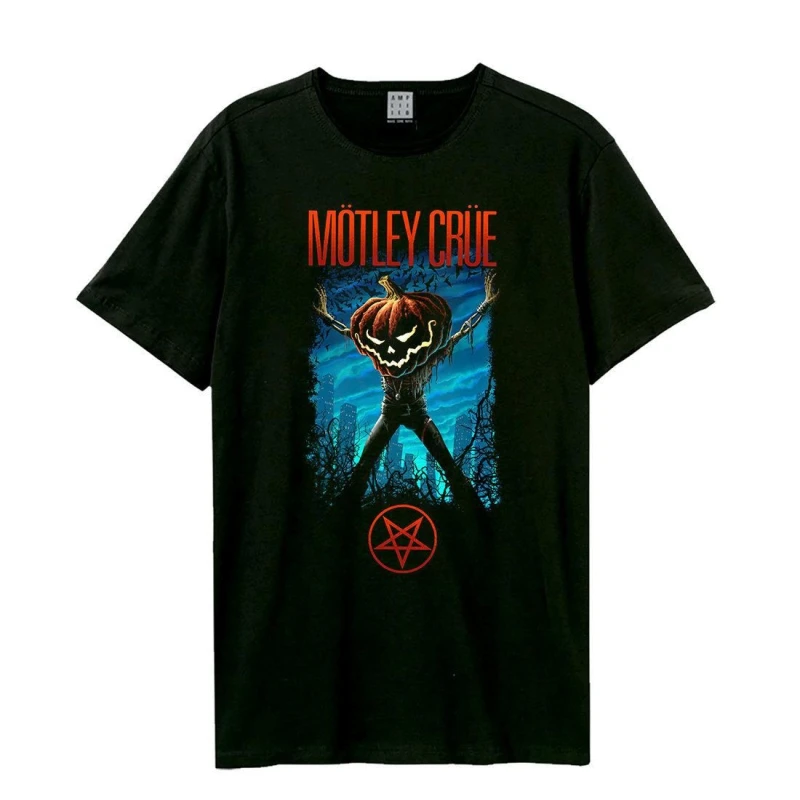 Image of Amplified Amplified Men Pumpkin Head Motley Crue T-Shirt in Black Size: X-Small Black XS Male 5063852063154