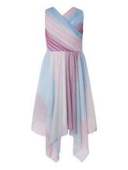 Image of Monsoon Girls Arianna Ombre 1 Shoulder Prom Dress - Pink