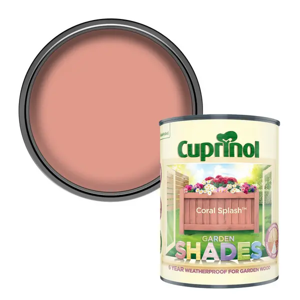 Image of Cuprinol Garden Shades Paint Coral Splash - 1L Pink
