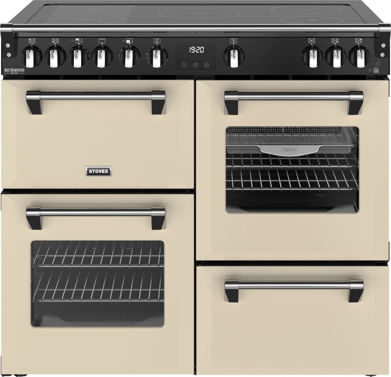Image of Stoves Richmond Deluxe 100Ei RTY 100cm Electric Range Cooker with Induction Hob - Cream - A/A/A Rated