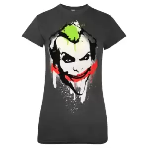 Image of Batman Womens/Ladies Arkham City T-Shirt (L) (Charcoal)