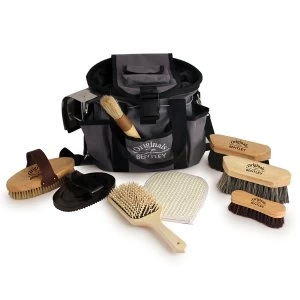 Image of Charles Bentley Horse Grooming Set Brush Pony Wooden 10 Piece Deluxe Premium