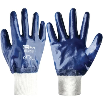Image of Nitrile Coated Gloves, Blue/Grey, Size 10 - Orbit International