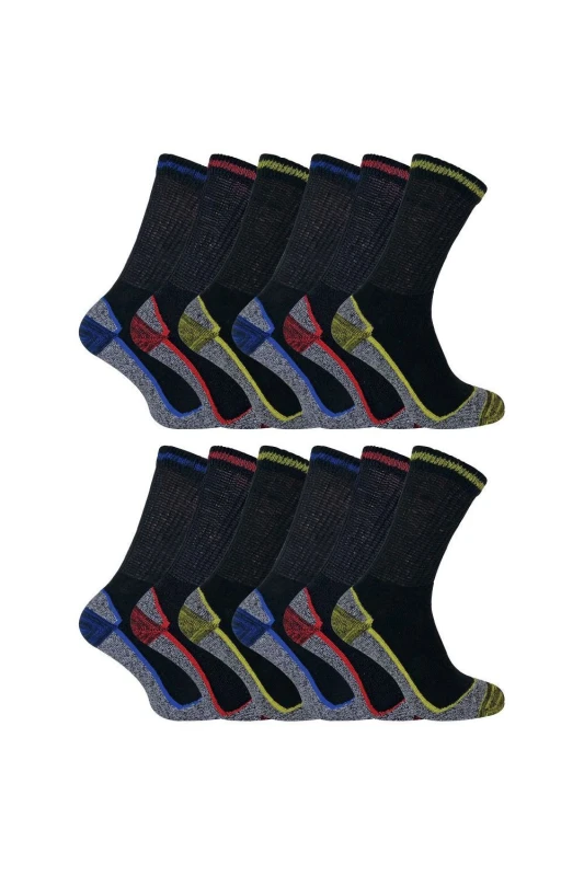Image of Sock Snob Sock Snob Men 12 Pairs Soft Breathable Bamboo Work Socks Size: 6-11 Multi 6-11 Male 5060597070829