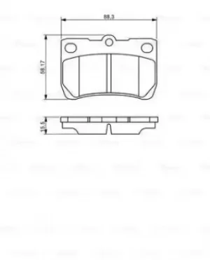 Image of Bosch 0986494253 BP1125 Brake Pad Set Disc Brake Rear Axle