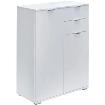 Image of White Sideboard Cabinet Freestanding Highboard Chest of Drawers Multi Purpose Unit Shelves Office Home DB151 - Weiß (de)